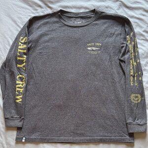 Salty Crew Charcoal Long Sleeve with Yellow Accents